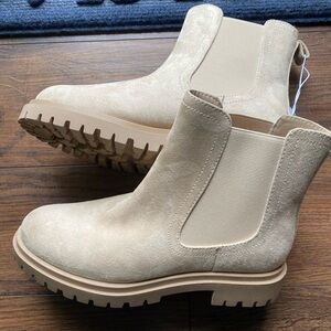 Taupe Faux Suede Chelsea Boots